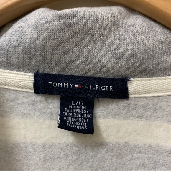 Tommy Hilfiger Stripped Collar Cardigan - Grey/White - Picture 3 of 6